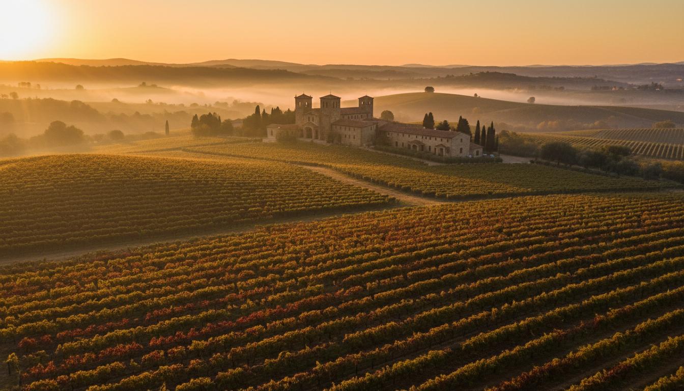 Vineyard at sunset